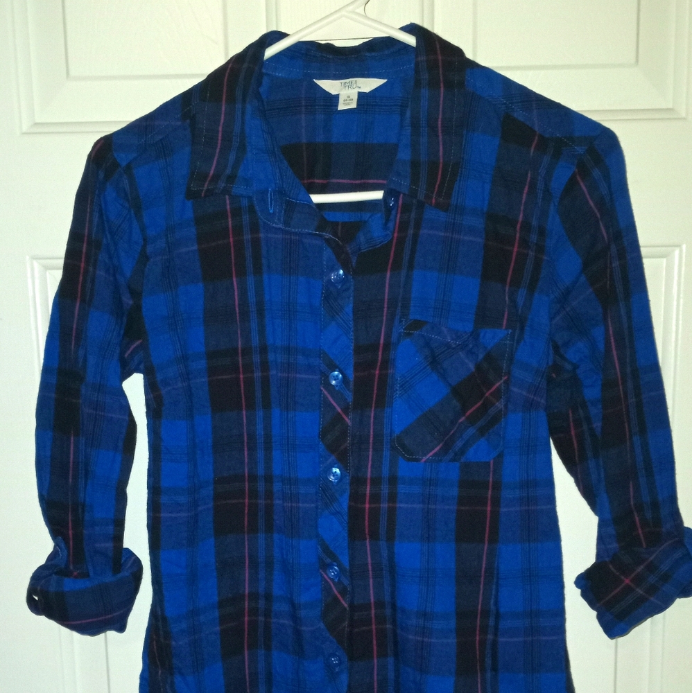 Time and Tru Blue, Pink and Black Flannel